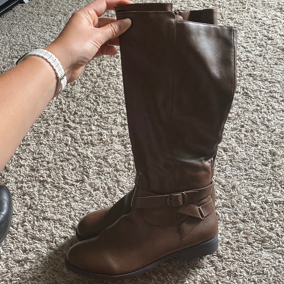 Style & Co. Shoes Style Co Womens Madixe Faux Leather Knee High